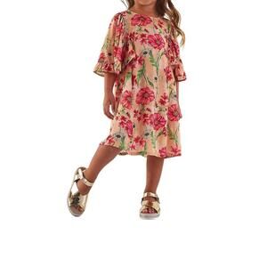 NEW UP BABY viscose woven dress in red floral